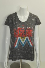Majestic Women s Miami Marlins Deep V-Neck Short Sleeve T-Shirt, Grey XL