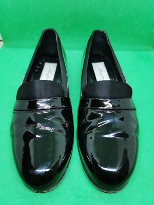 Mezlan Mirage Loafers Formal Tuxedo Black Patent Leather Satin Trim Shoes 8M Mezlan Mirage Loafers Formal Tuxedo Black Patent Leather  main image 2