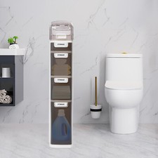 Slim Bathroom Storage Cabinet, Narrow Bathroom Storage, Mobile Storage Organizer