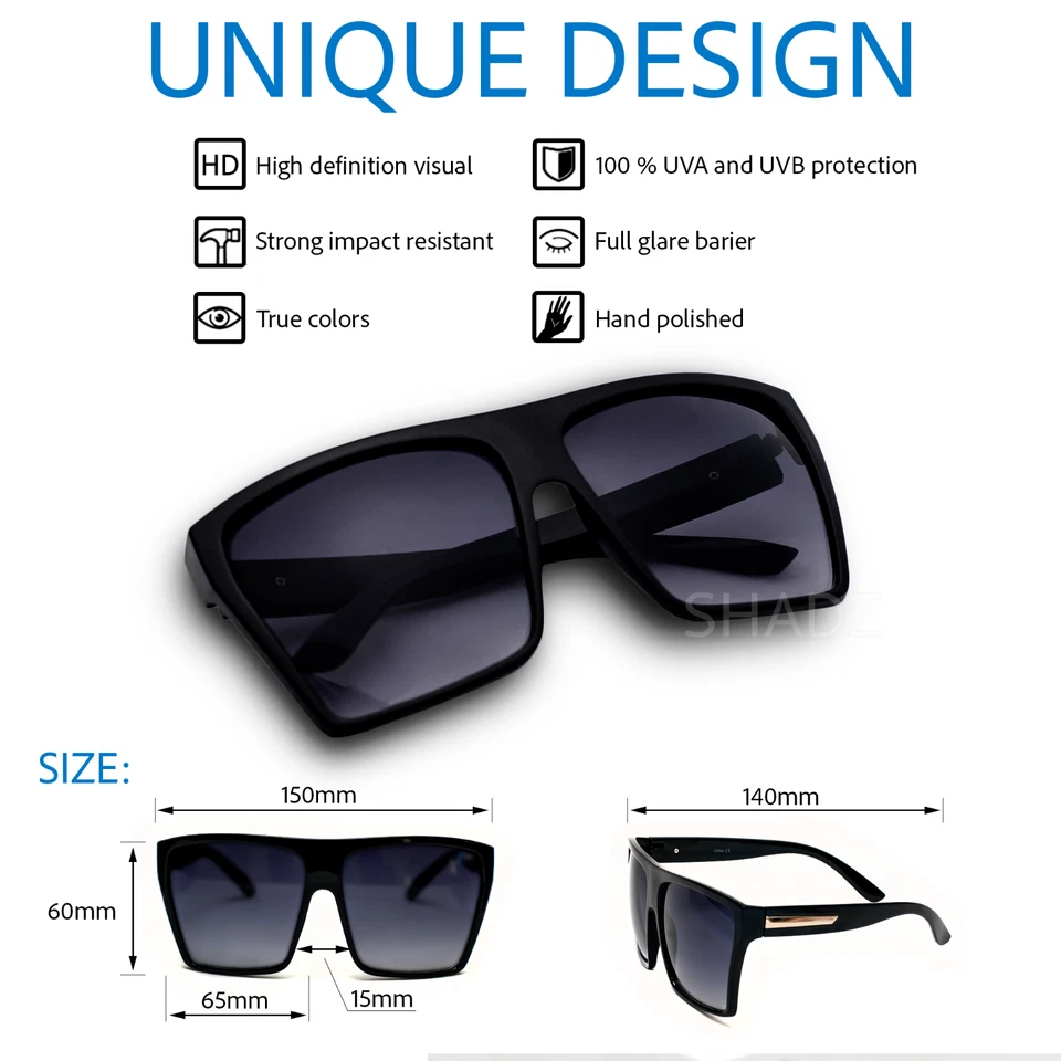 Gafas de sol Lauren planas de gran tamaño ENORMES grandes cuadradas para mujer GAFAS SOMBREADO Foto 2 de 4