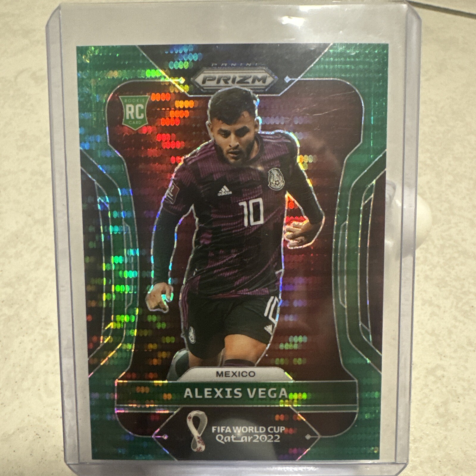 2022 Panini Prizm World Cup Soccer Alexis Vega Green Breakaway Prizm RC 5/5