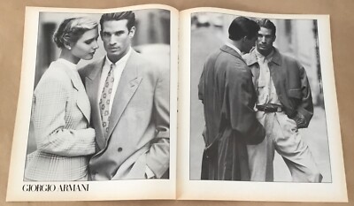 Giorgio Armani print ad 1988 vintage retro men's fashion decor