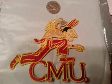 CMU CENTRAL MICHIGAN CHIPPEWAS VINTAGE EMBROIDERED IRON ON PATCH 3.5" X 3.5" 