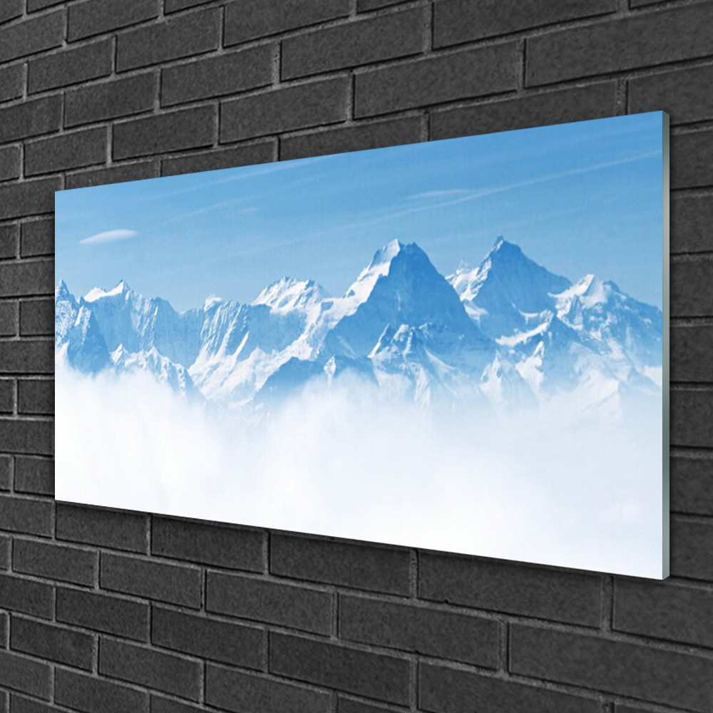 Tableau sur verre paysage de montagne 100x50 cm pour créer une ambiance zen dans votre salon