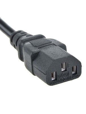 6ft Power Cord Cable For 3 Prong Standard PC Computer TV Monitor Cable Adapter