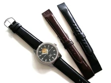 Open End Oily Leather watchband strap for Vintage Wire Lug watches IW SUISSE usa