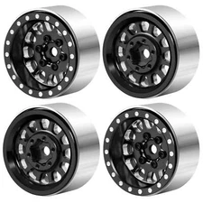 Powerhobby 1.0" Beadlock Wheels Black (4) 1/24 Rock Crawler