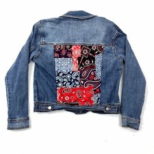 Scoop Denim Jacket Women's Size M Blue Regular Fit Collared Long Sleeve Cotton