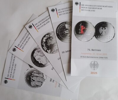 Fünf Selfmade-Flyer zu den 20 Euro Gedenkmünzen für 2025 V2