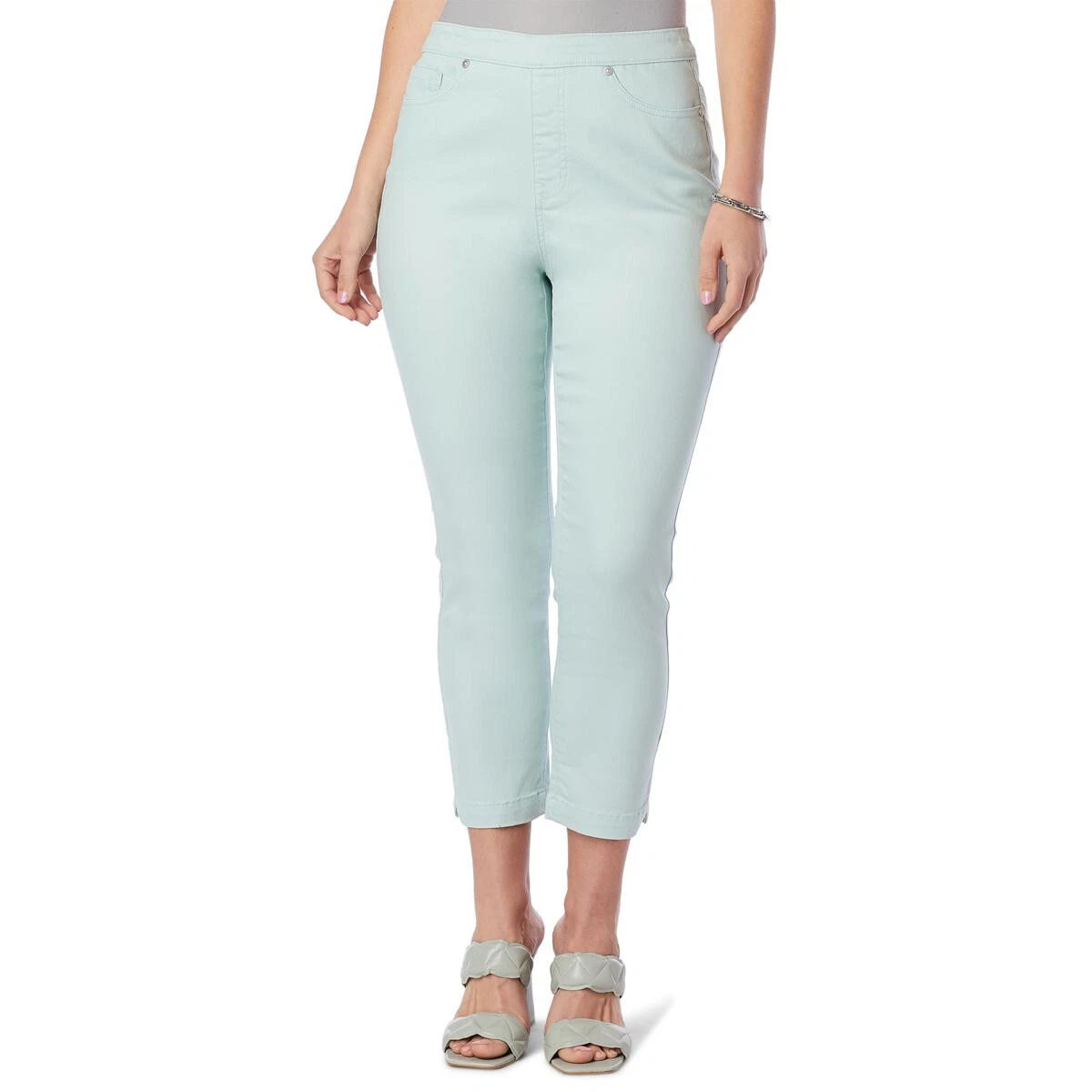 DG2 Diane Gilman New Classic Stretch Pull-On Capri, Sea Foam, XXST, 793221