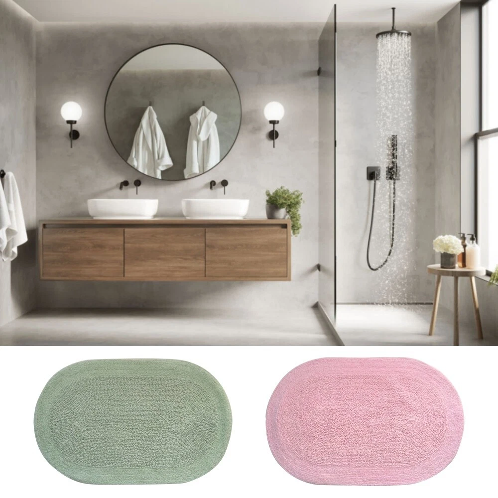 Set di tappetini da bagno con fiori di rosa rosso fiori freschi campi e