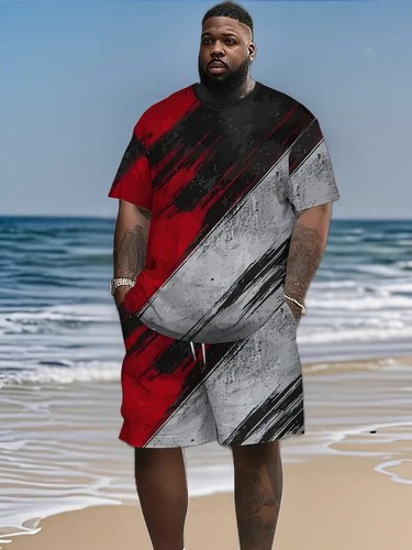 Men's Summer Outfit 2-Piece Set Short Sleeve Shirt & Shorts Set 2XL. COOL NEW