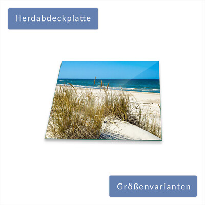 Herdabdeckplatte Abdeckung Ceranfeld Abdeckplatte Stadt Grau Schneidebrett Glas