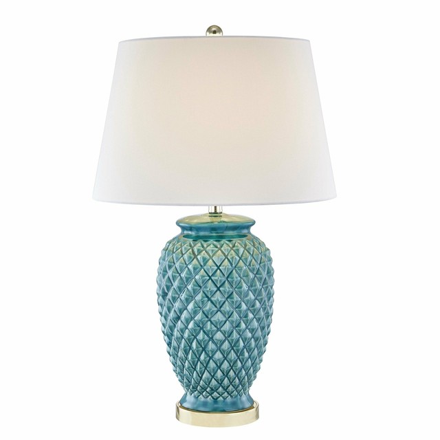 Ceramic Textured Table Lamp, Teal, 30" Turquoise | eBay