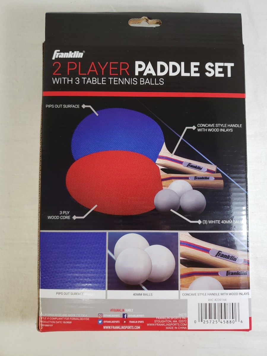 ハンドメイドn Franklin Ping Pong Table Tennis Paddles 2 Player Set Paddle With 3