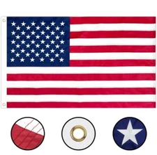 USA American Flag 5' x 8' Feet Embroidered 420D Outdoor Heavy Duty Durable