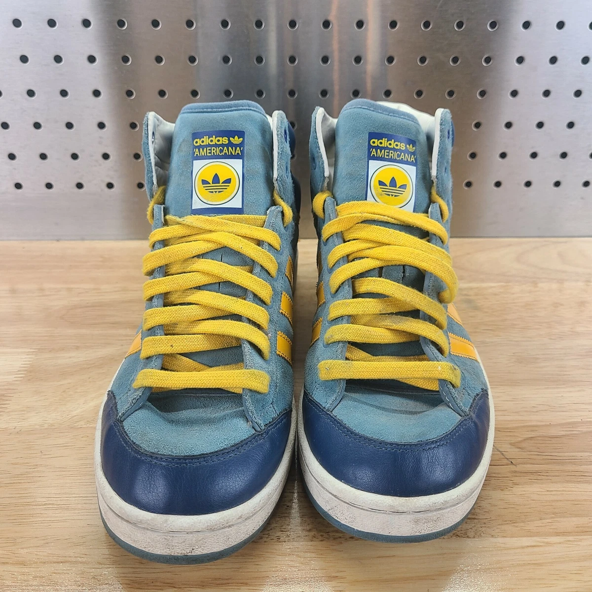 Originals AMERICANA HI SHOES Size 779001 Blue Gold CLEAN OG | eBay