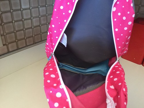 NEW Wexford Bookbag Backpack Pink Polka Dot W Turquoise Girls Back School NWT - Picture 6 of 10