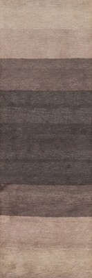 Taupe Gradient Runner Rug 3x10 Handmade Striped for Contemporary Interiors