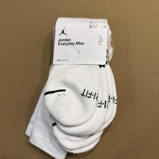 Nike Jordan Men s Everyday Max Crew 3 Pr Socks Sx5545-100 Dri-Fit White Size M
