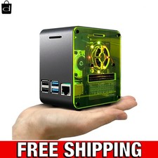 Stylish Raspberry Pi 4 Case: Aluminum Mini Tower with Silent Cooling  RGB Light