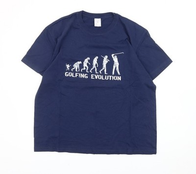 Stedman Herren T-Shirt Blau XL Golfing Evolution Grafik Baumwolle