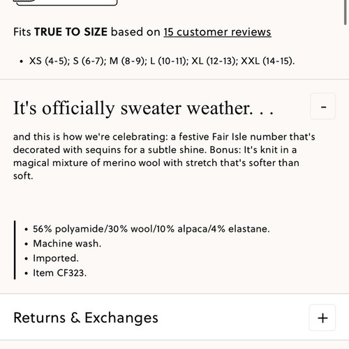 Crewcuts Girls' sequin Fair Isle sweater in Supersoft yarn XXL - Picture 2 of 5
