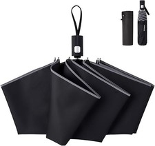 Shape Memory Folding Umbrella Auto Open Close Windproof 40" Reflective