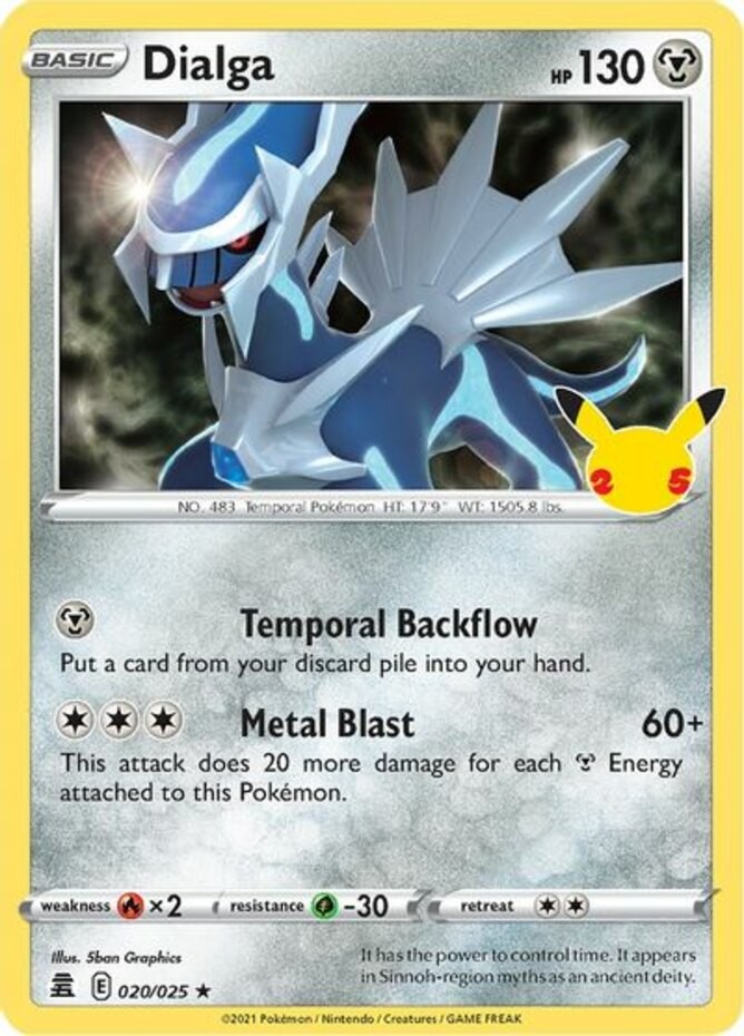 Dialga - 020/025 - Holo Rare (Mp) Celebrations - Metal Pokémon