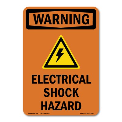 Electrical Shock Hazard ANSI Warning Sign Metal Plastic Decal