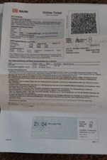 UŻYWANA I WYGASŁA NIEMIECKA KOLEJ ( DB ) BILET KOELN (KOLONIA) DO FRANKFURTU