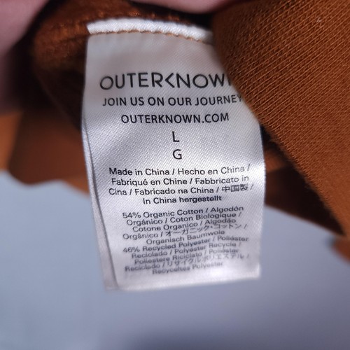 Outerknown Sweater Mens Large Brown Terry Cloth Crewneck Pullover Cotton - Picture 6 of 9