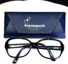 VTG ANNE KLEIN AK7017 414 NAVY Womens Brown Blue Square Eyeglasses FRAMES ONLY