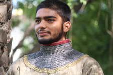 Chainmail Armor Neck Collar 6mm Riveted Flat Ring Mild Steel Medieval Knight