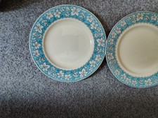 Vintage plate blue burleigh wear leaf plates teal vintage kitchen