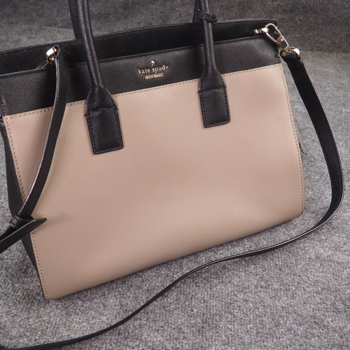 Kate Spade Satchel Tan Black Colorblock Saffiano Leather Crossbody Handbag