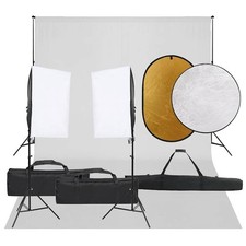 Fotostudio-Set mit Beleuchtung, Hintergrund und Reflektor Studio-Kit vidaXL