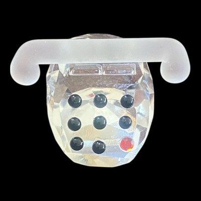 Miniature Crystal Touch Tone 2 pc Telephone with Black & Red Buttons 1  T
