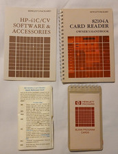 Hewlett Packard 82104A Card Reader Owners Handbook w Cards for HP-41C Calculator