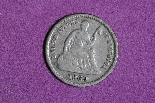 Estate Find 1869 S Seated Liberty Half Dime #K59659