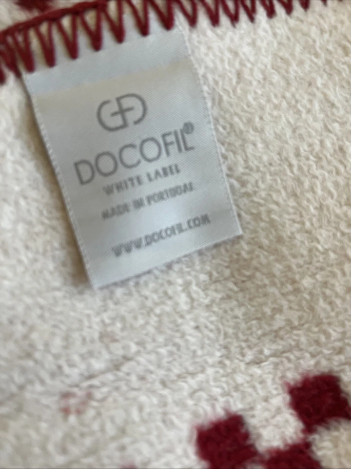 Manta Docofil Gran Tamaño Rojo Blanco Copo de Nieve Portugal Nueva Sin Etiquetas Foto 4 de 4