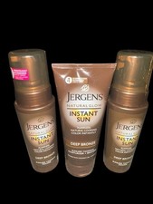 Jergens Natural Glow Instant Sun Sunless Tanning Mousse Deep Bronze Lot of 2 NIP