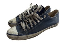 Vtg 80s 90s Converse Sz 9.5 All Star Low Tops Blue Made in USA Chuck Taylor