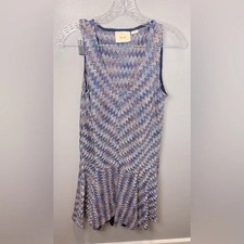 Anthropologie Maeve Women's Chevron Flounce Knit Shift Dress Size XS