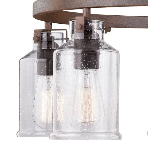 Milone 5-Light Chandelier in Rustic and Wheel Style 30 Inches Tall and 26 Inches - Picture 5 of 7