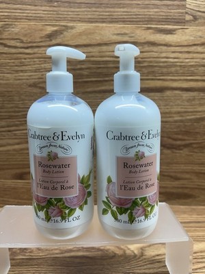 2 CRABTREE & EVELYN ROSEWATER BODY LOTION 16.9 FL OZ EA W/ PUMP New