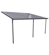 PERGOLA DA ESTERNO "PATIO" IN ALLUMINIO ANTRACITE E POLICARBONATO OPALE, 4X4 ...