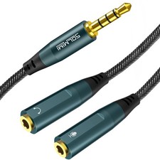 Headset Adapter, 3.5mm Headphone Mic Splitter CTIA TRRS Male to Dual TRS Fema...