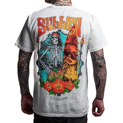 Sullen Clothing T-Shirt La Vida Aloha Art Collective Tattoo Surfer Skelett