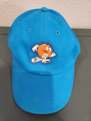 EUC M&M's Crispy Orange Character Hat 1999 Mens Adjustable Blue Baseball Cap - Image 1 of 4